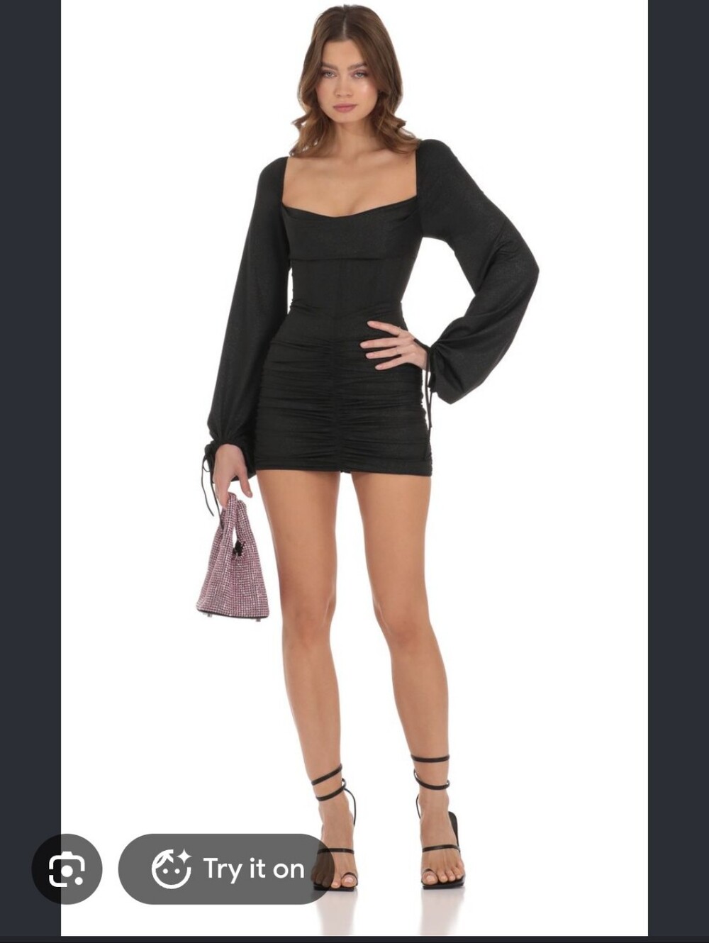 LUCY IN THE SKY Corset Shimmer Mini Dress - Women's Size XS